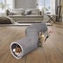 Collapsible Cat Play Cat Tunnel Outdoor In Door with Interactive Feather Wand Large Pet Tube Toy