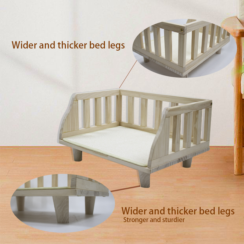 Wooden pet bed nest four seasons universal cat and dog villa closed off the ground bed