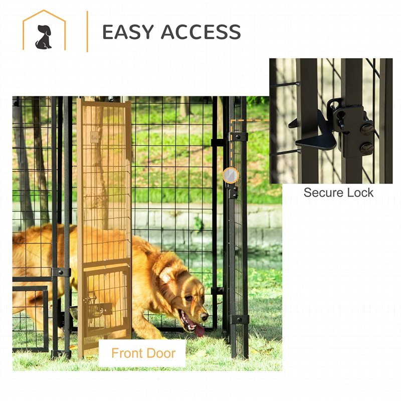 Weather Resistant Outdoor Metal Dog Kennel Bowl Holders