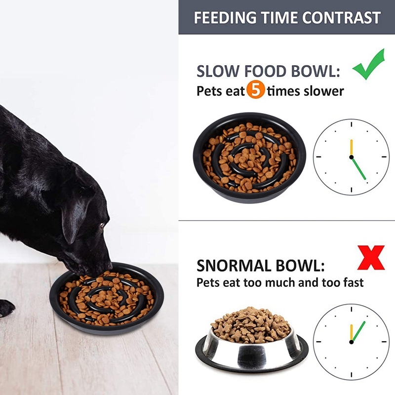 Wholesale Custom Covered Pet Food Bowl Silicone Pet Slow Food Anti-Choking Dog Double Raised Bowl