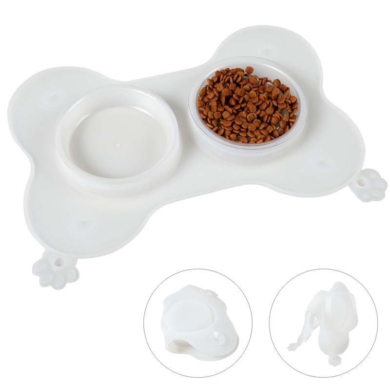 Wholesale Custom Covered Pet Food Bowl Silicone Pet Slow Food Anti-Choking Dog Double Raised Bowl