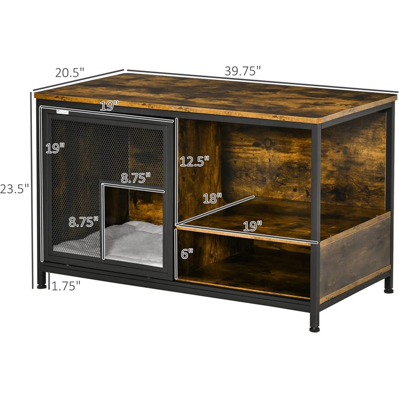 Cushion and Sliding Doors Steel End Table Pet House Furniture Style