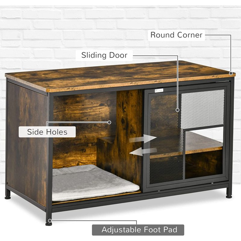 Cushion and Sliding Doors Steel End Table Pet House Furniture Style