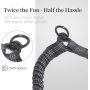 Comfortable Shock Absorbing Reflective Bungee Double Dog Leash  for Two Dogs
