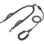 Comfortable Shock Absorbing Reflective Bungee Double Dog Leash  for Two Dogs