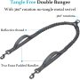 Comfortable Shock Absorbing Reflective Bungee Double Dog Leash  for Two Dogs