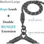 Comfortable Shock Absorbing Reflective Bungee Double Dog Leash  for Two Dogs