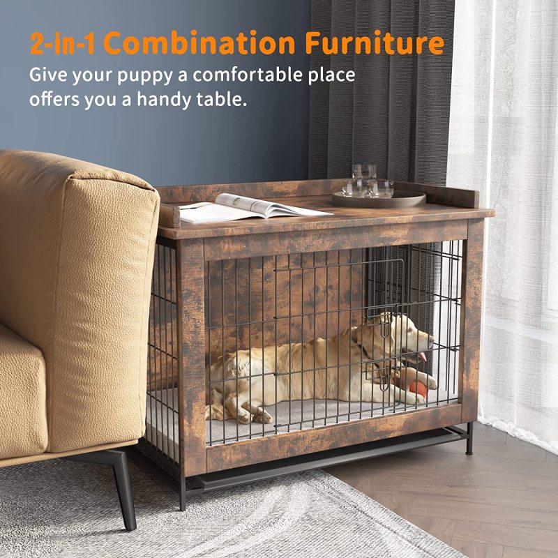 Dog Crate Furniture Indoor Wooden Dog Crate Table Dog Cage Kennel
