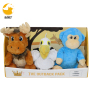 Amazon Hot Sale Durable Custom Forest Animals Squeaky Plush toys Dog Chewing Toys 3 in 1 Set