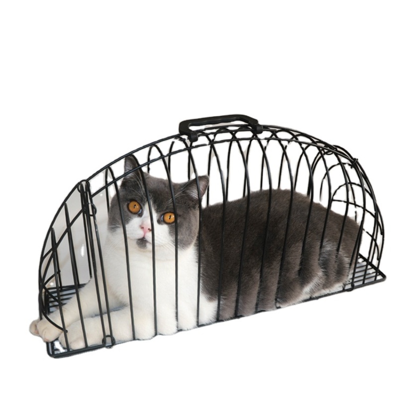 Portable Steel Wire Pet Cat Puppy Shower Cage Injection Anti Scratch Cat Washing Shower Bath Cage
