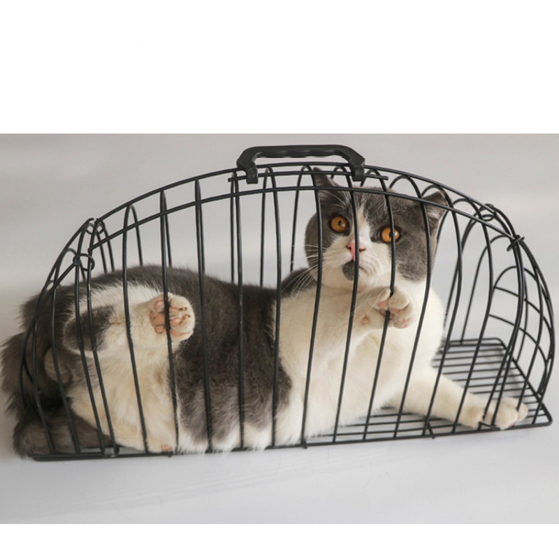 Portable Steel Wire Pet Cat Puppy Shower Cage Injection Anti Scratch Cat Washing Shower Bath Cage
