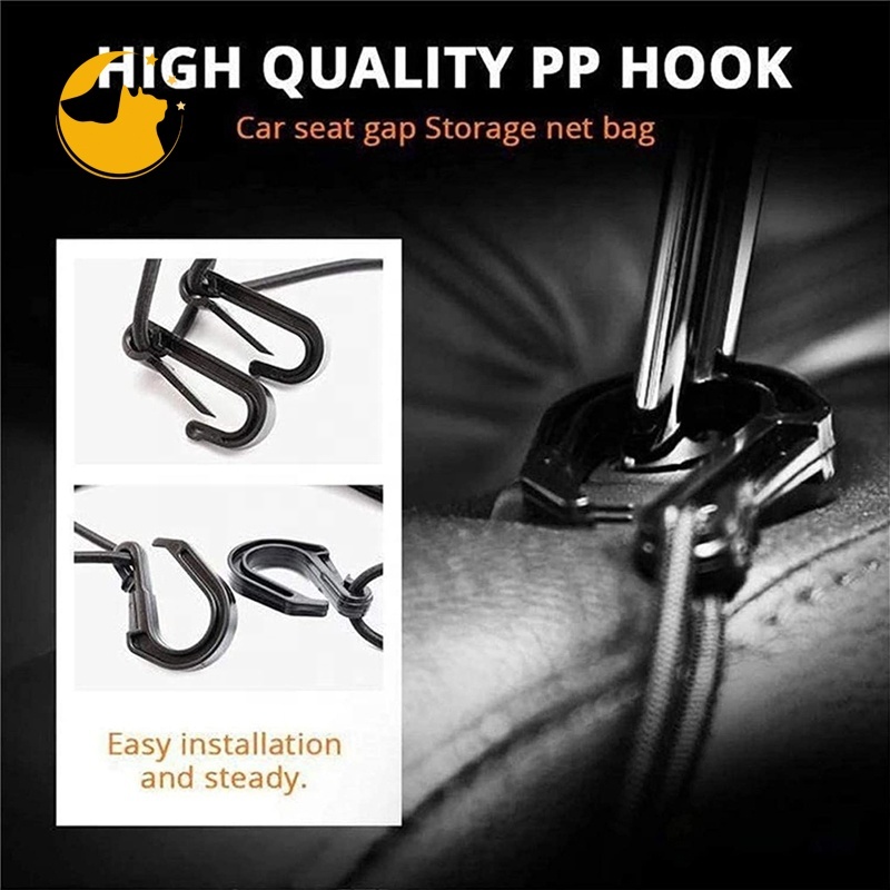 Car Dog Barrier, Pet Net Barrier with Auto Seat Mesh Organizer Back Seat Net Organizer Universal Stretchable Storage Bag & Hook