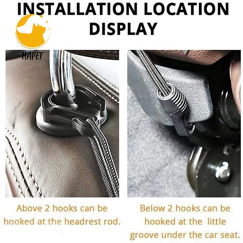 Car Dog Barrier, Pet Net Barrier with Auto Seat Mesh Organizer Back Seat Net Organizer Universal Stretchable Storage Bag & Hook