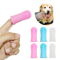 Full Surround Bristles for Easy Teeth Cleaning Silicone Pet Tooth Brush 360 Degree Pet Finger Toothbrush