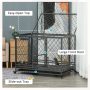 Removable Tray Wheels Lockable Dog Crate Cage Door Indoor