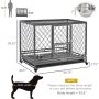 Removable Tray Wheels Lockable Dog Crate Cage Door Indoor