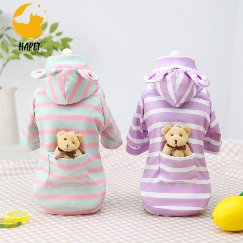 Dog Hoodie Dog Fleece Sweater with Hat Pet Pullover Shirt