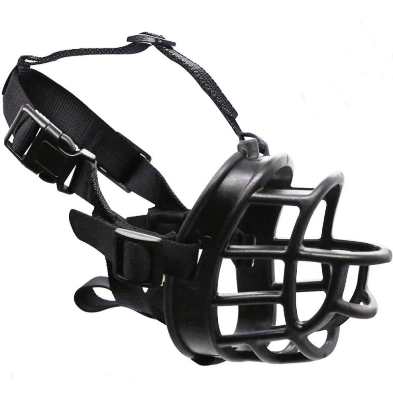 Dog Muzzle, Soft Rubber Basket Muzzle Cage Muzzle for Small Medium Large Dogs, Allows Panting and Drinking