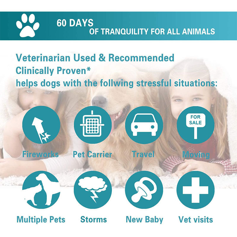 Calming Collar for Dogs Pheromones Relieve Reduce Anxiety or Stress Adjustable Collars with Long-Lasting 60 Days