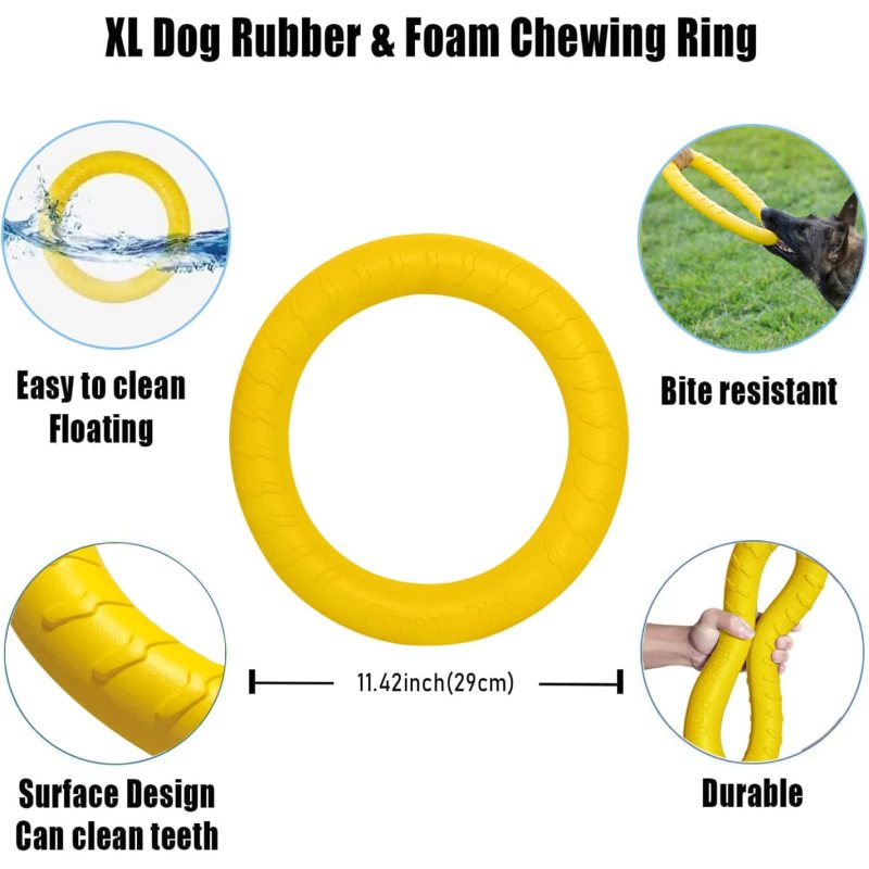 Indestructible Dog Toys Dog Chew Toy for Aggressive Chewers Flying Discs for Medium/Large Breeds Dog Training Ring,