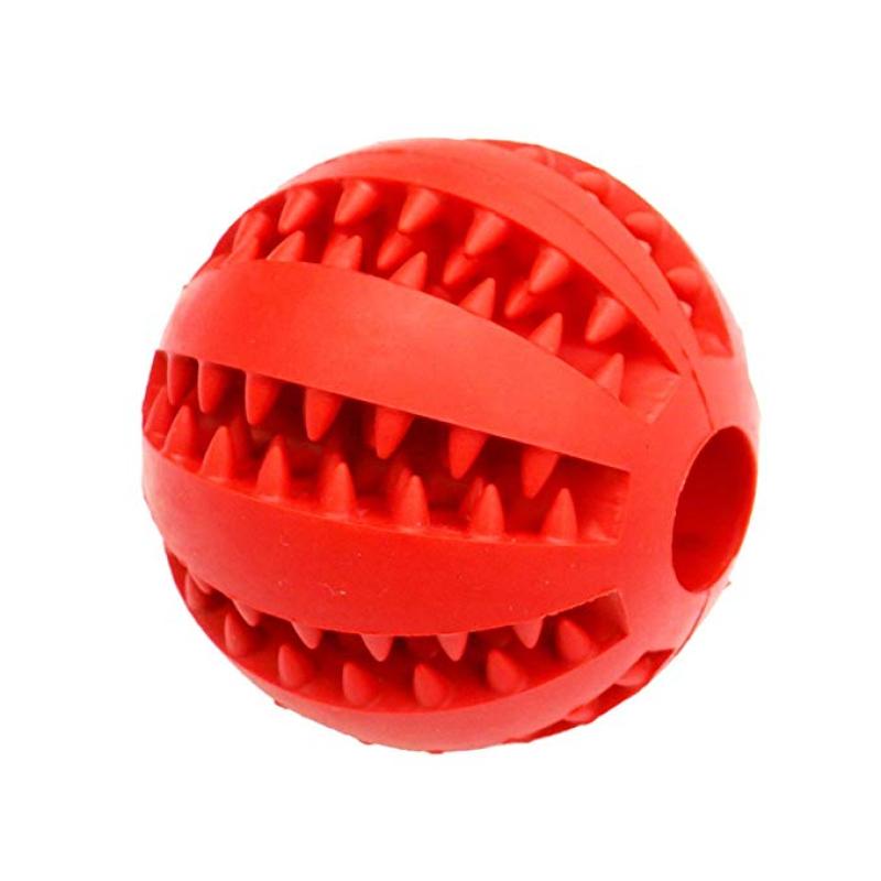 Dog Toy Ball Nontoxic Bite Resistant Toy Ball for Pet Dogs Puppy Cat Dog Pet Food Treat Feeder Chew Tooth Cleaning Ball
