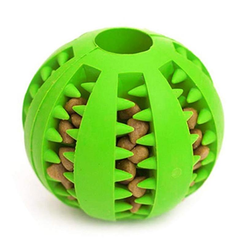 Dog Toy Ball Nontoxic Bite Resistant Toy Ball for Pet Dogs Puppy Cat Dog Pet Food Treat Feeder Chew Tooth Cleaning Ball
