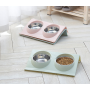 Wholesale pet food bowl duress stainless steel double bowl splash-proof non-slip Puppy Food Portable Slow Feeder
