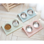 Wholesale pet food bowl duress stainless steel double bowl splash-proof non-slip Puppy Food Portable Slow Feeder