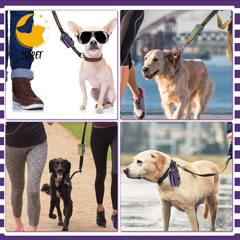 Dog Poop Bag Holder Attaches, Includes 1 Roll of Poop Bags, Waste Bag Dispenser and Lightweight Fabric