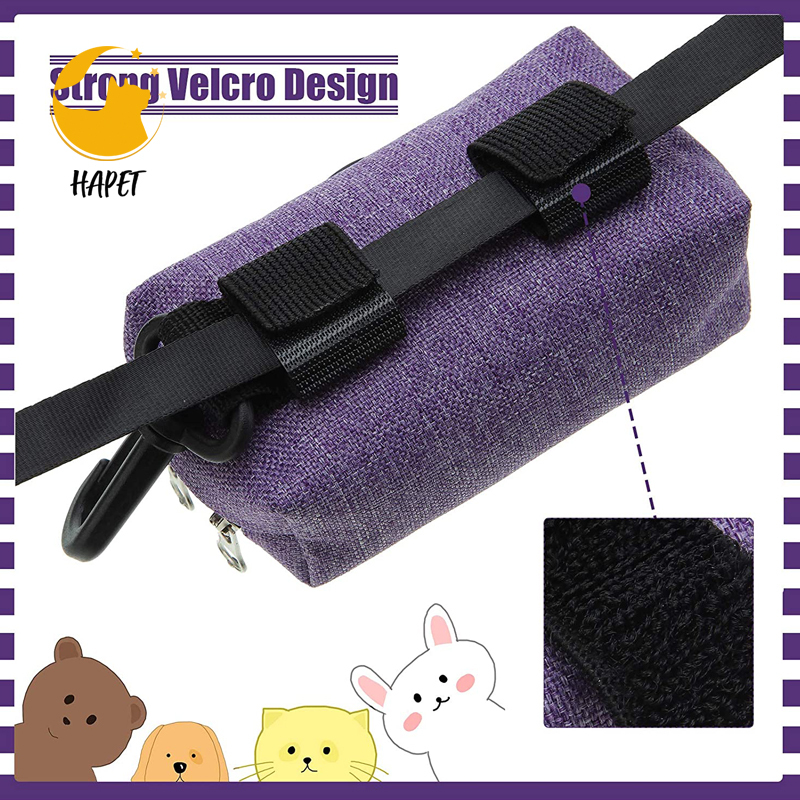 Dog Poop Bag Holder Attaches, Includes 1 Roll of Poop Bags, Waste Bag Dispenser and Lightweight Fabric