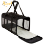 Black Custom Soft-Sided Small Animals Carrying Bag Dog Cat Travel Cage Portable Foldable Pet Carrier