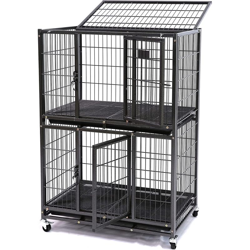 Plastic Black Tray Two Tier Cage For Pet Cage and Durable
