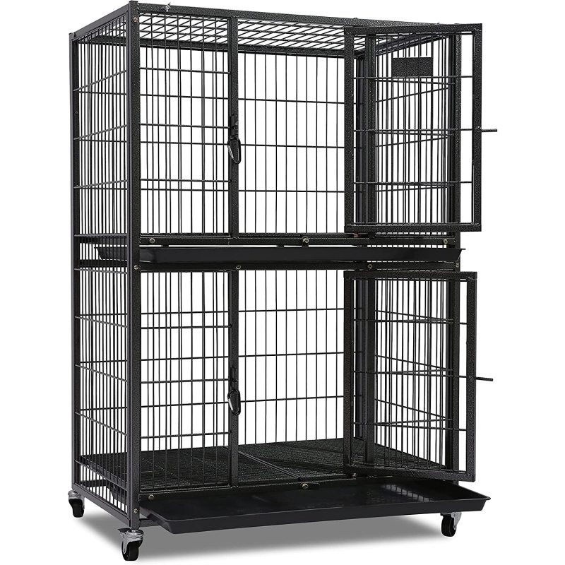 Plastic Black Tray Two Tier Cage For Pet Cage and Durable