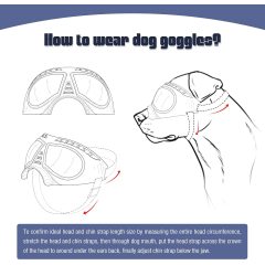 Windproof Snowproof Soft Frame Dog UV Sunglasses for Long Snout Dogs Eyes Protection