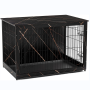 Dog Kennels Indoor Side Table Dog Crate Furniture Double Doors Dog Crate with Slide Tray