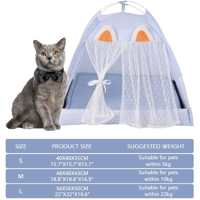 Houses Nest Summer Outdoor Portable Cat Tent Removable Cushion Pad for Cat Sleep Bed