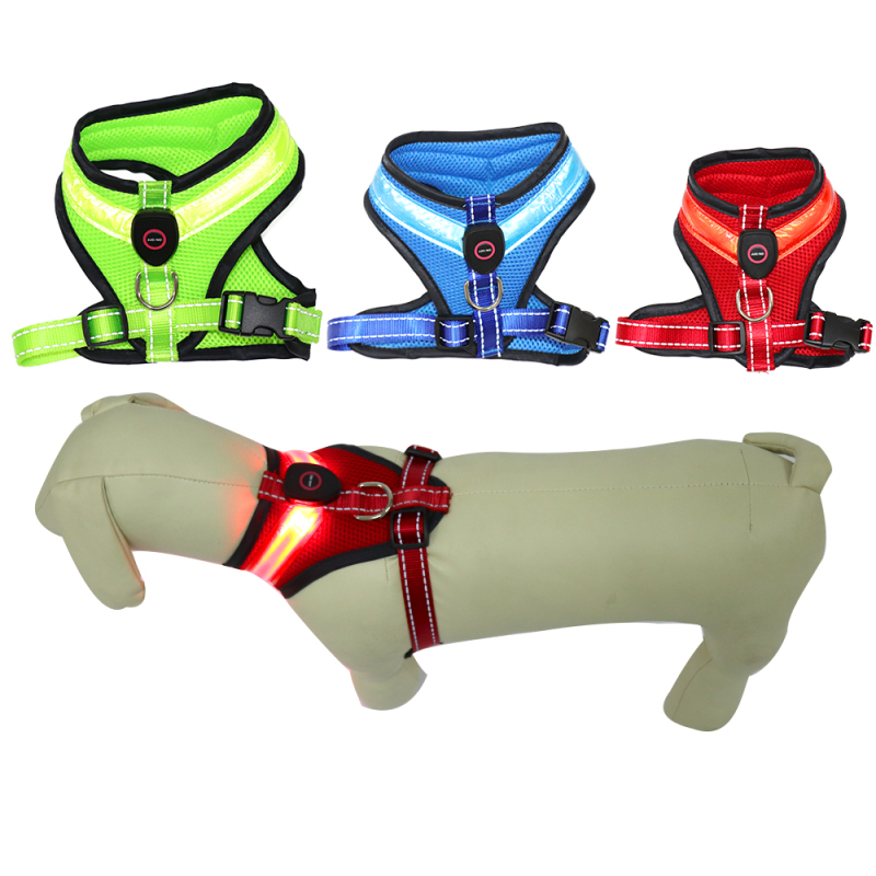 Dog Harness for Small Medium and Large Dogs Mesh Fabric Dog Vest with Reflective Trim