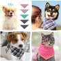 Dog Bandana Plaid Cotton  Washable Puppy Triangle  Drool Bibs Dog Handkerchief Girl Comfortable Scarf