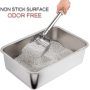 Stainless Steel Litter Box for Cat and Rabbit, Odor Control Litter Pan, Non Stick Smooth Surface, Easy to Clean, Never Bend