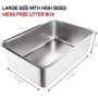 Stainless Steel Litter Box for Cat and Rabbit, Odor Control Litter Pan, Non Stick Smooth Surface, Easy to Clean, Never Bend