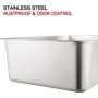 Stainless Steel Litter Box for Cat and Rabbit, Odor Control Litter Pan, Non Stick Smooth Surface, Easy to Clean, Never Bend