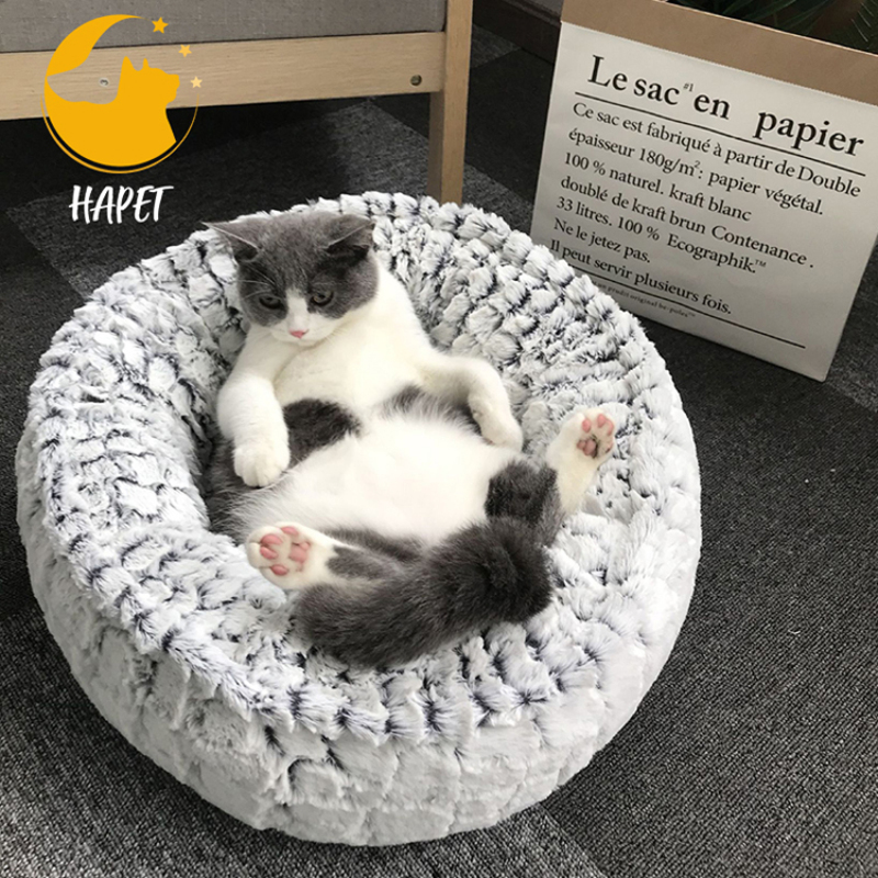 Ultra Soft Plush Round Dog Bed for Small Dogs Machine Washable Cat Memory Foam Bed For Indoor Cats Puppy Pet Calming Bed