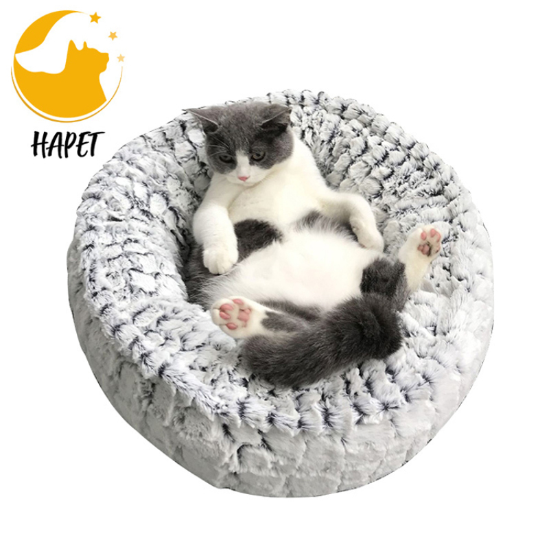 Ultra Soft Plush Round Dog Bed for Small Dogs Machine Washable Cat Memory Foam Bed For Indoor Cats Puppy Pet Calming Bed