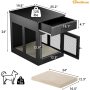 Decorative Wooden Dog Kennel End Table Pet Crate House Cage Furniture with Drawer