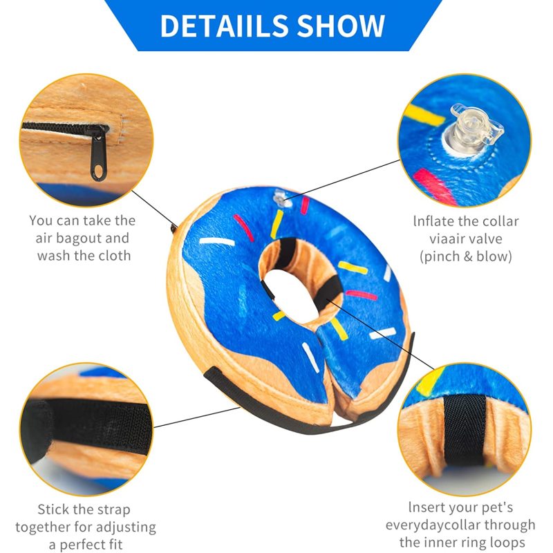 Inflatable Collar for Dogs and Cats Soft Recovery Pet Cone E-Collar