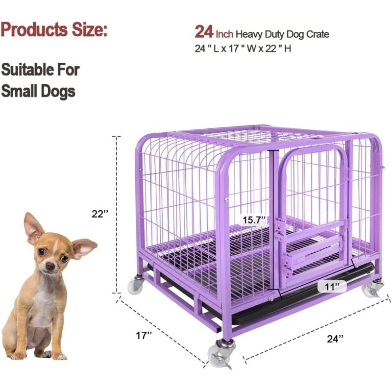Wheels and Tray Metal Dog Crate Strong Dog Kennel