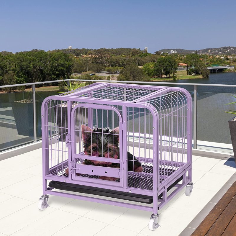 Wheels and Tray Metal Dog Crate Strong Dog Kennel