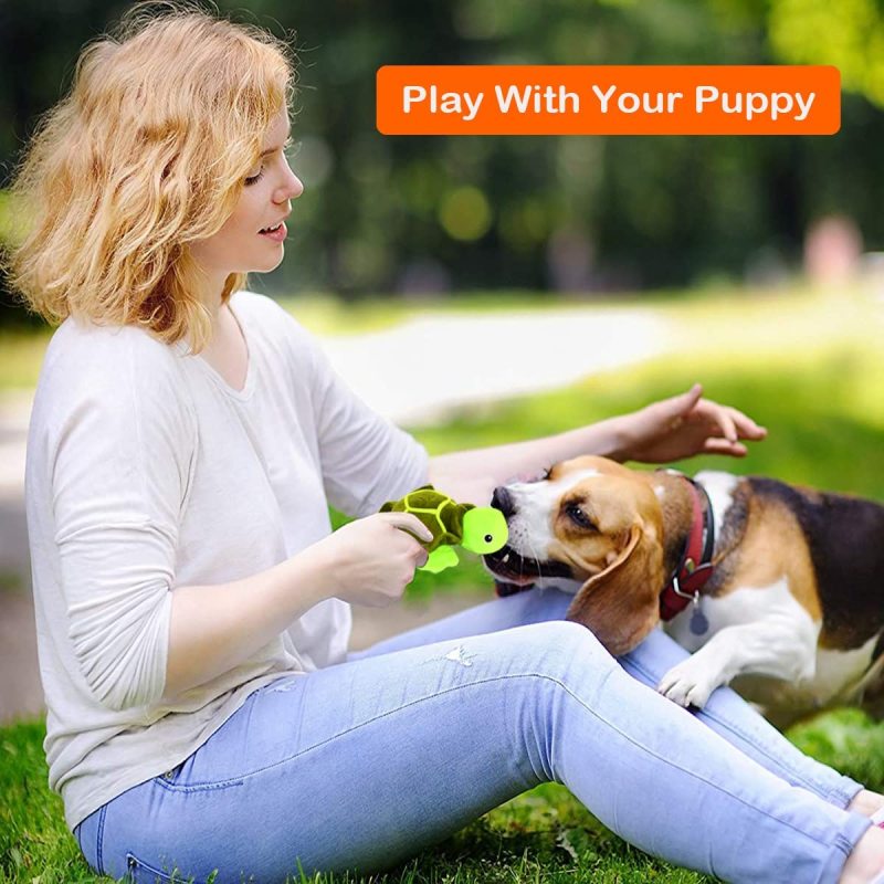 Dog Squeaky Toys, Crinkle Paper Plush Dog Toys for Puppy Teething, Durable Dog Chew Toys for Small to Medium Breeds