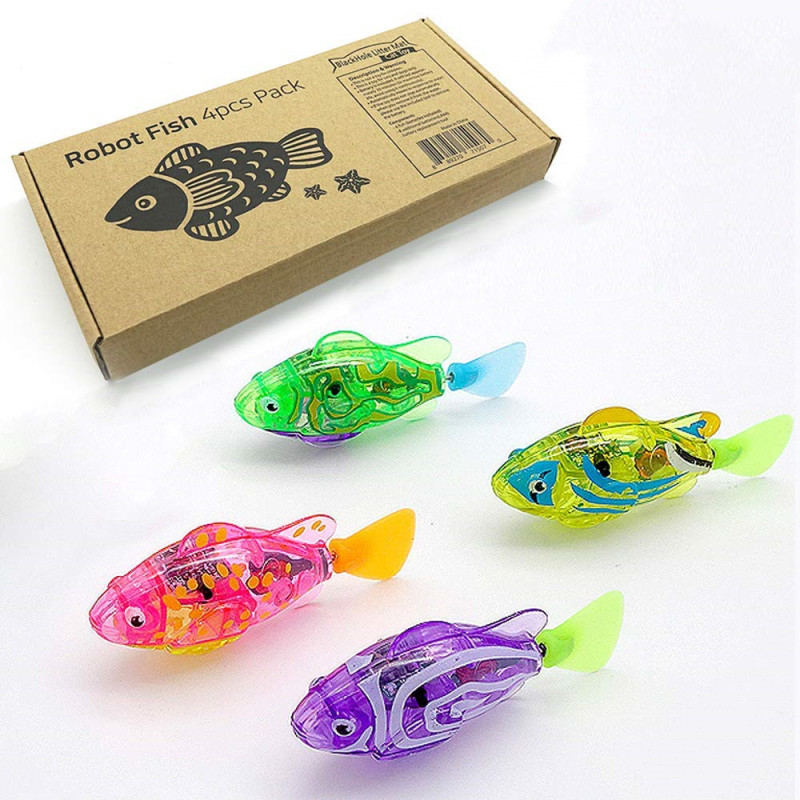 Manufacture Pet Toys Cat IQ Traninig Interactive LED light Tiny Fish Toys 4 in 1 Set For Cat Playing Robot Fish