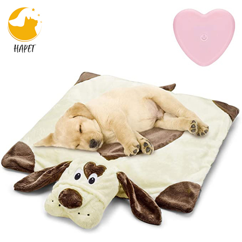 Puppy Heartbeat Toy Puppy Bed Mat for Anxiety Relief, Behavioral Training Aid Toy for Dog Calming Sleeping Soother